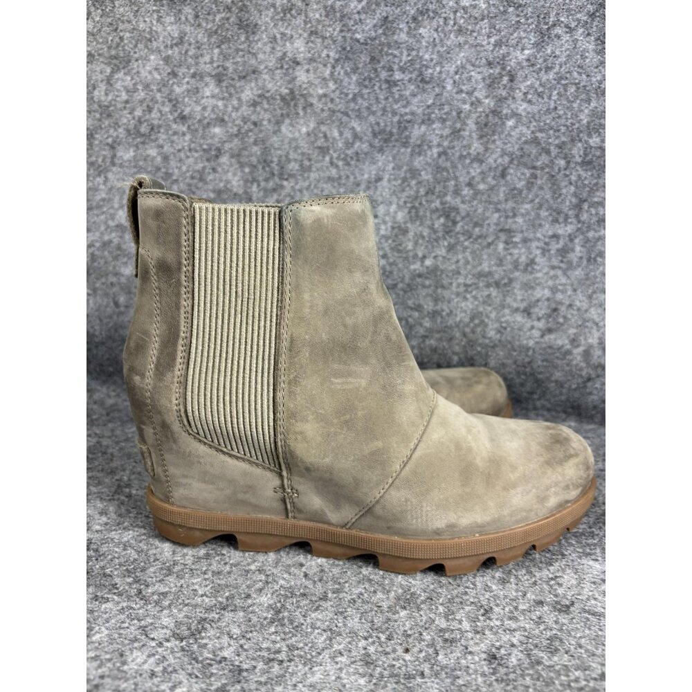 Sorel Boots Womens Size 8.5 Brown Leather Chelsea Wedge Lug Sole NL3754-297 - Picture 4 of 9